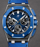 Royal Oak Offshore Chronograph 43mm End of Days in Black Ceramic with Blue Bezel  on Blue Fabric Strap with Blue Dial