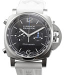 PAM 1109 - Luminor Chrono 44mm in Steel on Black Strap with Black Dial