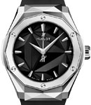 Classic Fusion Orlinski 40mm in Titanium on Black Rubber Strap with Faceted Black Dial