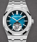 Royal Oak Flying Tourbillon 41mm in Titanium - L.E. 50 on Titanium Bracelet with Smoked Blue-Green Dial