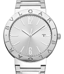 Bvlgari 41mm Automatic in Steel on Steel Bracelet with Silver Dial