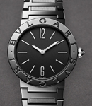 Bvlgari 33mm Quartz in Steel and Black PVD on Black PVD Steel Bracelet with Black Dial