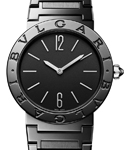 Bvlgari 33mm Quartz in Steel and Black PVD on Black PVD Steel Bracelet with Black Dial