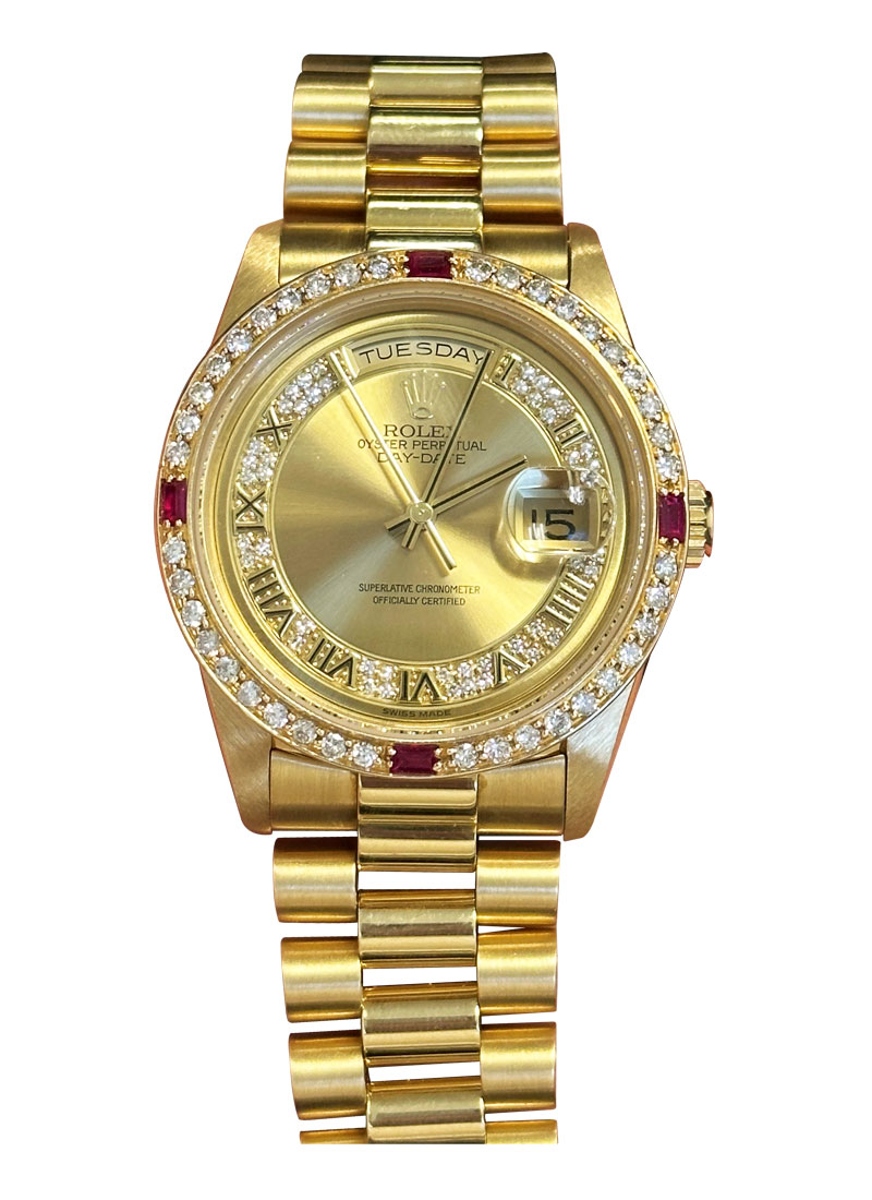 Pre-Owned Rolex Day-Date - 36mm President - Yellow Gold - Diamond Bezel