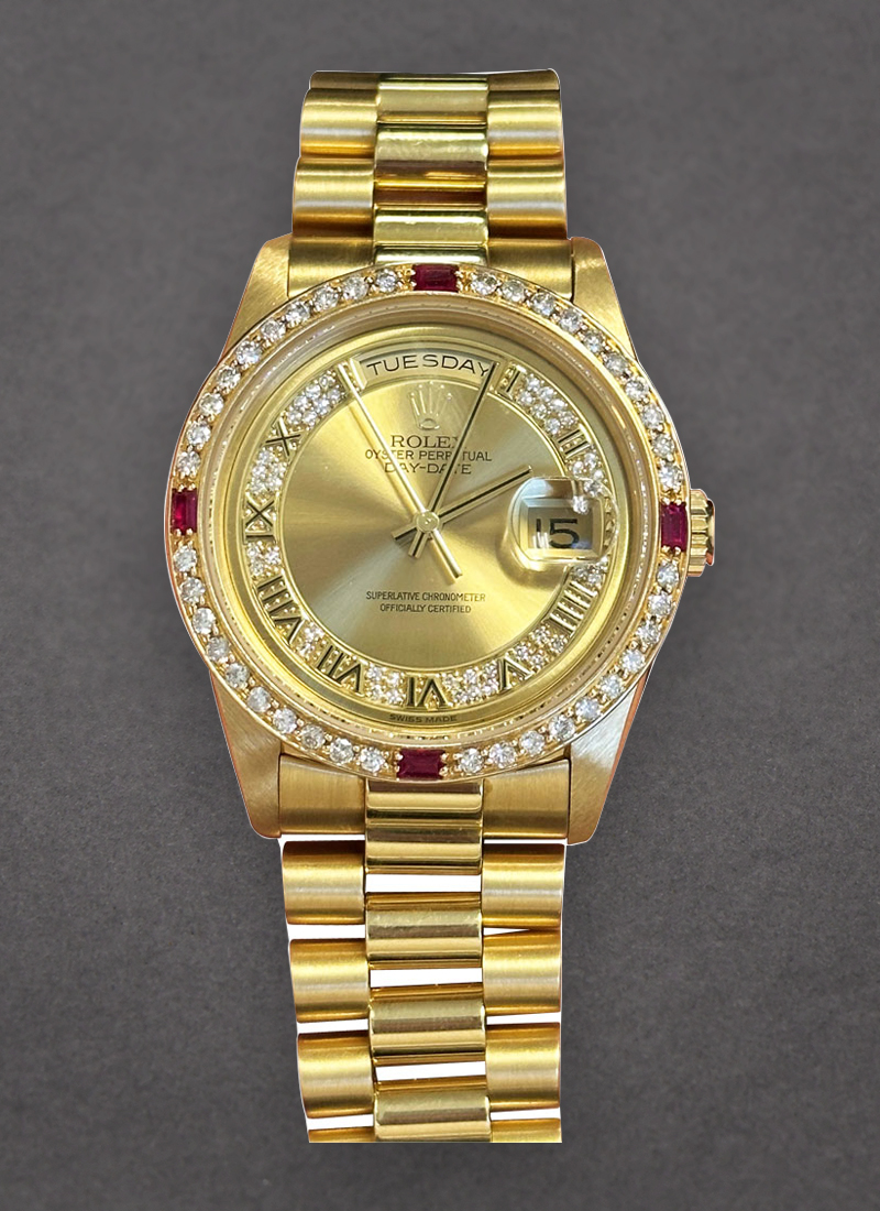 Pre-Owned Rolex Day-Date - 36mm President - Yellow Gold - Diamond Bezel