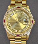 Day-Date - 36mm President - Yellow Gold - Diamond Bezel on President Bracelet - Champagne Diamond Dial