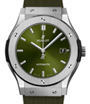 Classic Fusion 45mm in Titanium on Green Rubber Strap with Green Dial
