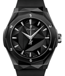 Classic Fusion Orlinski 40mm in Black Ceramic on Black Rubber Strap with Black Dial