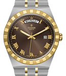 Royal Watch 41mm in Steel with Yellow Gold Bezel on Steel and Yellow Gold Bracelet with Chocolate Roman Dial