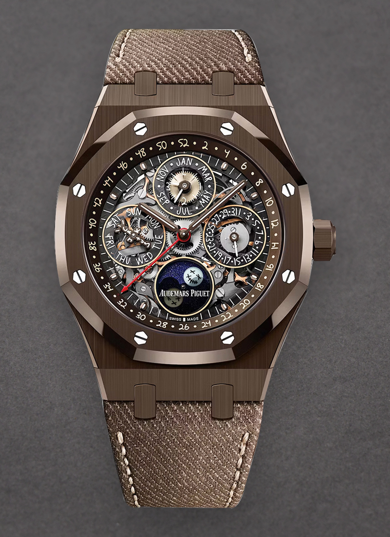 Audemars Piguet Royal Oak Perpetual Calendar Openwork CACTUS JACK in Brown Ceramic