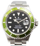 Submariner Kermit Y Serial with Faded Green Bezel on Oyster Bracelet with Black Dial