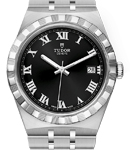 Royal Watch Automatic 38mm in Steel on Steel Bracelet with Black Roman Dial