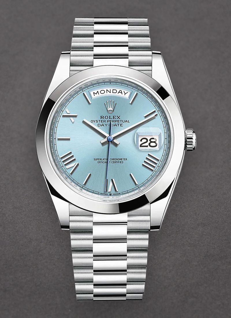 Pre-Owned Rolex Day Date 40mm President in Platinum with Smooth Bezel