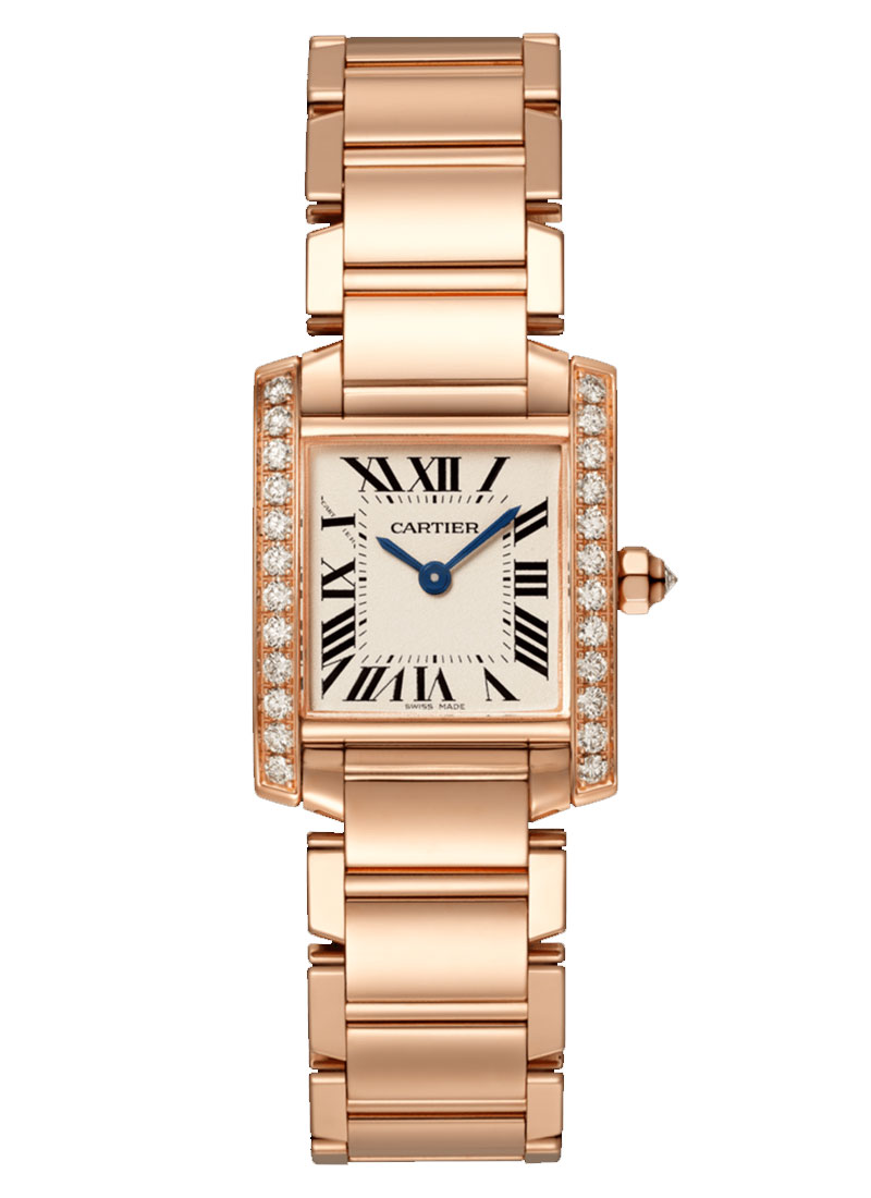 Cartier Tank Francaise Small in Rose Gold with Diamond Bezel