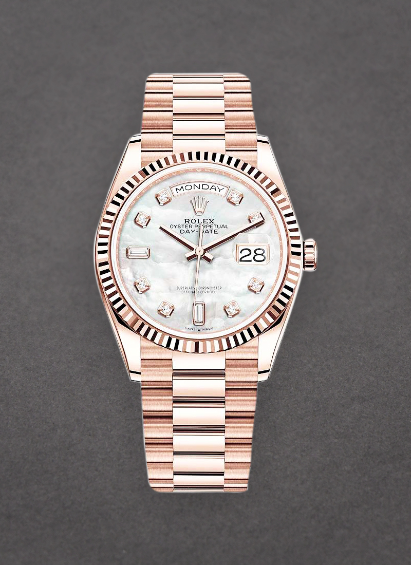 Pre-Owned Rolex President Day Date in Rose Gold with Fluted Bezel