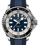 Superocean Automatic 44mm in Steel with Black Bezel on Blue Rubber Strap with Blue Dial