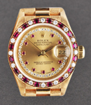 President Day-Date 36mm with Custom Ruby and Diamond Bezel on President Bracelet  