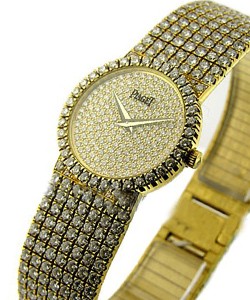 Full Pave Diamond Tradition in Yellow Gold on Yellow Gold Diamond Bracelet with Diamond Pave Dial