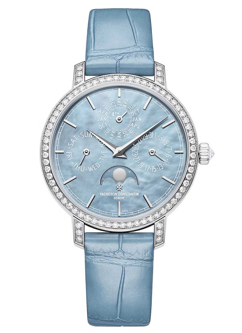 Vacheron Constantin Traditionnelle Perpetual Calendar 36.5mm Ultra Thin in White Gold with Diamond Bezel