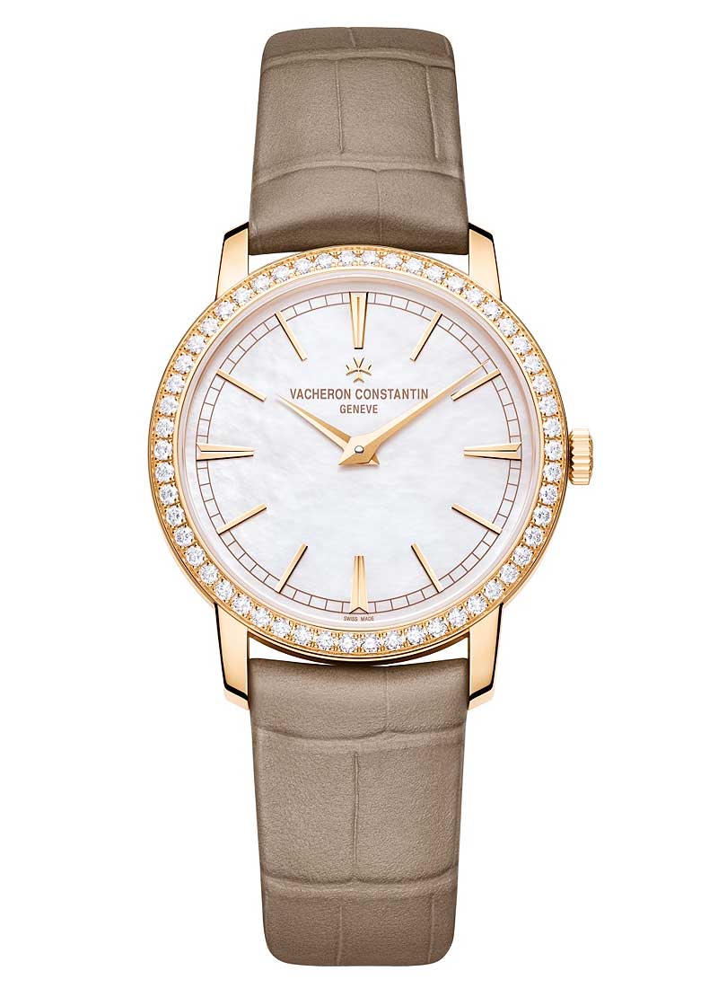 Vacheron Constantin Traditionnelle 33mm Manual in Rose Gold with Diamond Bezel