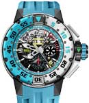 RM 032 Flyback Chronograph Les Voiles de Saint Barth in Titanium & Quartz TPT on Blue Rubber Strap with Black Dial