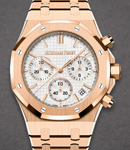 Royal Oak Chronograph 41mm in Rose Gold On Rose Gold Bracelet with Silver Grande Tapisserie Dial