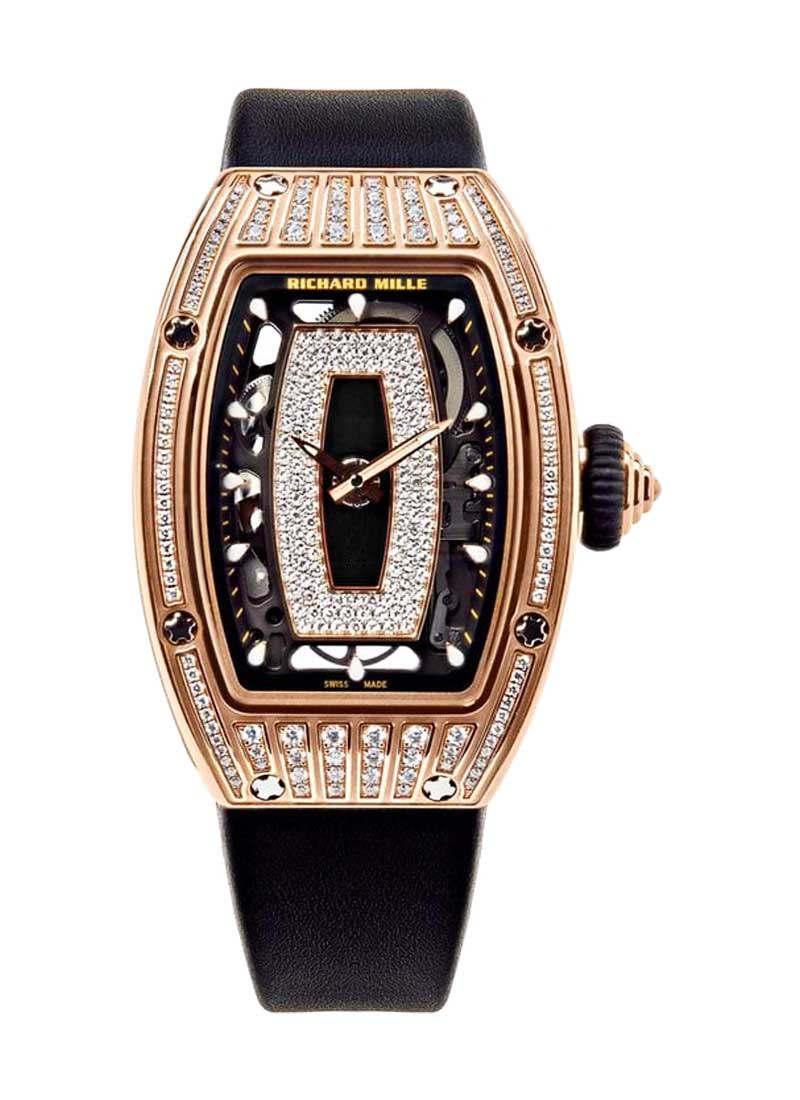 Richard Mille RM 07 Automatic Ladies in Rose Gold with Diamond Case