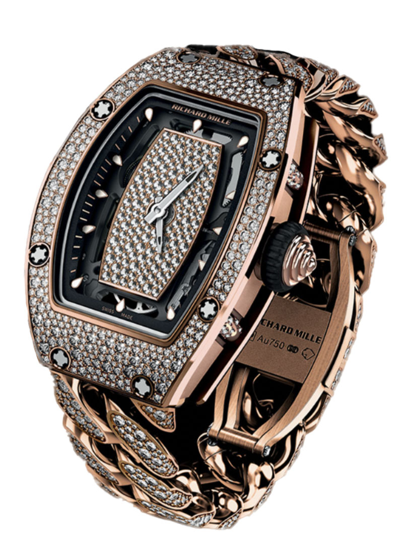 Richard Mille RM07-01 in Rose Gold with Pave Diamond Case