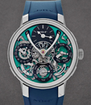 Legacy Machine Perpetual EVO in Titanium on Grey Rubber Strap with Green Dial