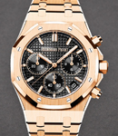 Royal Oak Automatic Chronograph in Rose Gold on Rose Gold Bracelet with Black Dial