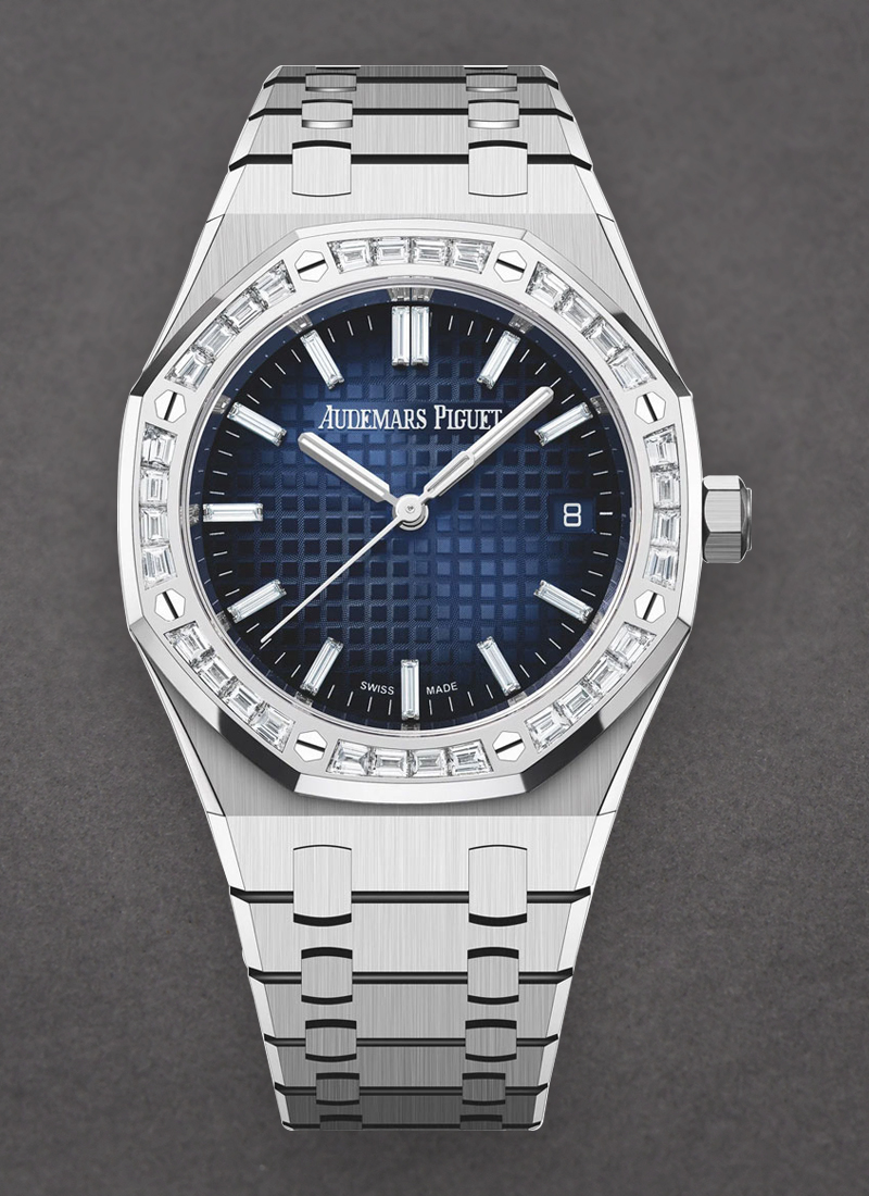 Audemars Piguet Royal Oak Automatic in White Gold with Baguette Diamond Bezel