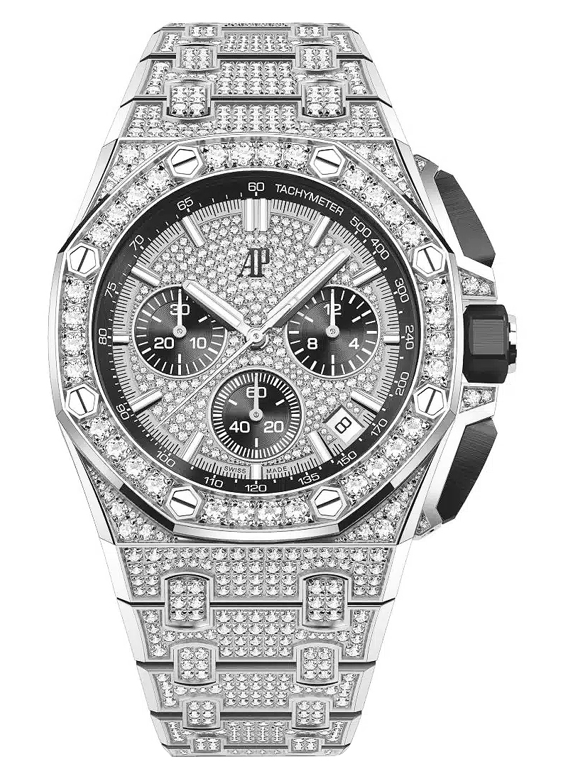 Audemars Piguet Royal Oak Offshore 43mm in White Gold with Pave Diamond Case