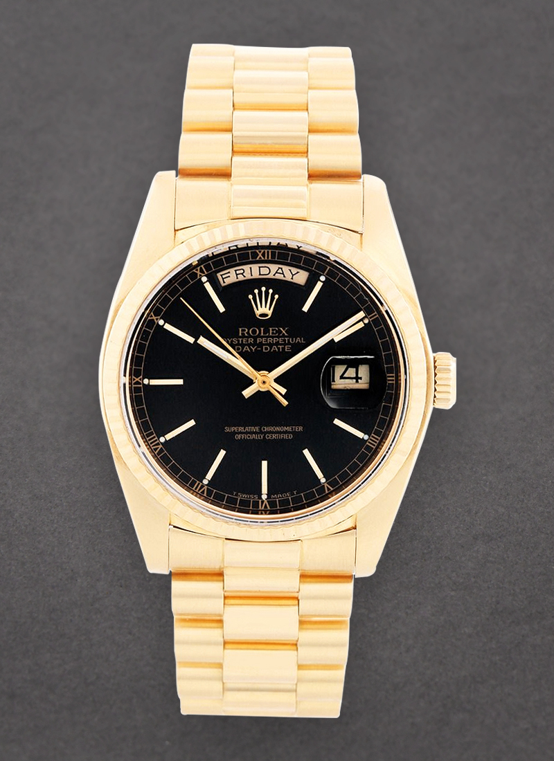 Pre-Owned Rolex Day-Date 36mm in Yellow Gold with Fluted Bezel