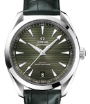 Seamaster Aqua Terra 150M Master Chronometer 41mm in Steel on Green Alligator Leather Strap with Green Index Dial