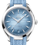 Seamaster Aqua Terra 150M Master Chronometer 41mm in Steel on Light Blue Rubber Strap with Light Blue Dial