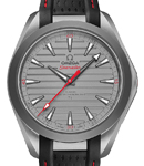Seamaster Aqua Terra 150M 41mm in Titanium on Black Rubber Strap with Grey Dial - Red Hand