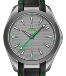 Seamaster Aqua Terra 150M 41mm in Titanium on Black Rubber Strap with Grey Dial - Green Hand