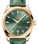 Seamaster Aqua Terra 150M Master Chronometer 38mm Automatic in Yellow Gold on Green Alligator Leather Strap with Bey Green Dial
