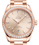 Seamaster Aqua Terra 150M Master Chronometer in Rose Gold with Diamond Bezel on Rose Gold Bracelet with Sandstone Dial