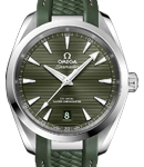 Seamaster Aqua Terra 150M Master Chronometer 38mm in Steel on Green Rubber Strap with Green Dial