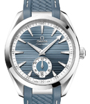 Seamaster Aqua Terra 150M Small Second 41mm in Steel on Blue Rubber Strap with Blue Dial
