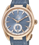 Seamaster Aqua Terra 150M Small Second 41mm in Rose Gold on Blue Rubber Strap with Blue Dial - Rose Gold Markers