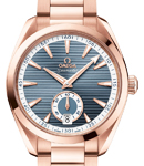 Seamaster Aqua Terra 150M Small Second 41mm in Rose Gold on Rose Gold Bracelet with Blue Dial - Rose Gold Markers