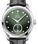 Seamaster Aqua Terra 150M Small Seconds 38mm in Steel on Green Alligator Leather Strap with Green Diamond Dial