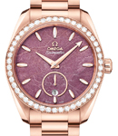 Seamaster Aqua Terra 150M Small Seconds 38mm in Rose Gold with Diamond Bezel on Rose Gold Bracelet with Purple Dial
