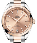 Seamaster Aqua Terra 150M Shades 34mm Automatic in Steel with Rose Gold Bezel on Steel and Rose Gold Bracelet with Pink Dial
