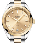 Seamaster Aqua Terra 150M Shades 34mm Automatic in Steel with Yellow Gold Bezel on Steel and Yellow Gold Bracelet with Champagne Dial