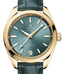 Seamaster Aqua Terra 150M Shades 34mm Automatic in Yellow Gold on Green Crocodile Leather Strap with Green Dial