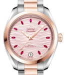 Seamaster Aqua Terra 150M Shades 34mm Automatic in Steel with Rose Gold Bezel on Steel and Rose Gold Bracelet with Pink Dial - Ruby Markers
