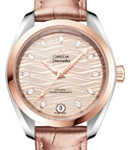 Seamaster Aqua Terra 150M Shades 34mm Automatic in Steel with Rose Gold Bezel on Beige Crocodile Leather Strap with Grey Dial
